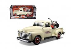 Maisto 1/25 Chevrolet 3100 1950 Pickup with Harley Davidson FLSTS Springer image