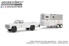 Greenlight 1/64 Chevrolet C20 1987 LAPD Search & Rescue with Horse Trailer image