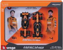 Bburago 1/43 McLaren MCL38 F1 Miami Grand Prix 2024 #4 & #81 Twin Pack image