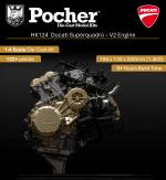 Pocher 1/4 Ducati V2 Engine Kit with Stand image