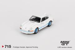Mini GT 1/64 Porsche 911 Carrera RS 2.7 Grand Prix White with Blue Detail image