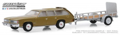 Greenlight 1/64 1977 Pontiac LeMans Safari and Utility Trailer image