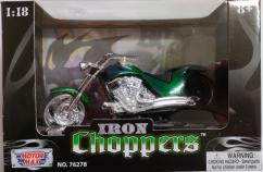 Motormax 1/18 Iron Chopper Motorcycle - Green/Blue image