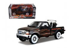 Maisto 1/25 Ford F350 1999 Pickup with Harley Davidson 2002 FXSTB Night Train image