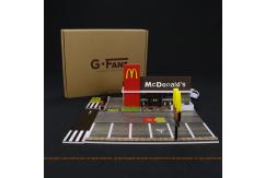 G-Fans 1/64 McDonalds McCafe Restaurant & Drive Thru with LED Lights image