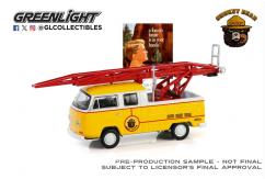 Greenight 1/64 Volkswagen Type 2 Double Cab Pickup Ladder Truck 1968 image