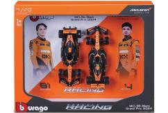 Bburago 1/43 McLaren MCL38 F1 Miami Grand Prix 2024 #4 & #81 Twin Pack image