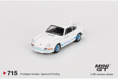 Mini GT 1/64 Porsche 911 Carrera RS 2.7 Grand Prix White with Blue Detail image