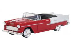 Motormax  1/43 1955 Chevrolet Bel Air Convertible White/Red  image