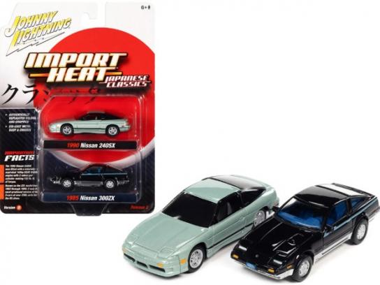 Johnny Lightning 1/64 Nissan 240SX 1990 & Nissan 300ZX 1985 'Import Heat Twin Pack' image