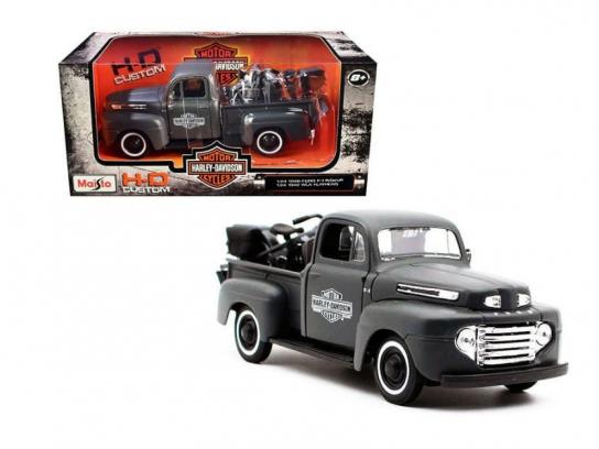 Maisto 1/24 Ford F-1 1948 Pickup with Harley Davidson 1942 WLA Flathead image