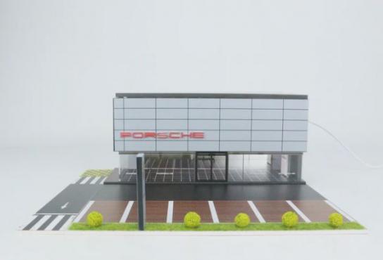 G-Fans 1/64 Porsche Dealership Showroom with LED Lights image