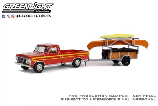 Greenlight 1/64 Ford F-150 Ranger Explorer 1978 with Canoe Trailer image