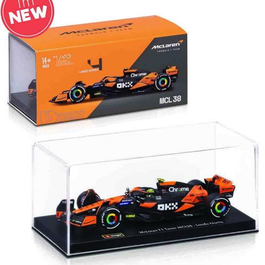 Bburago 1/43 McLaren MCL38 F1 2024 #4 Lando Norris with Driver image