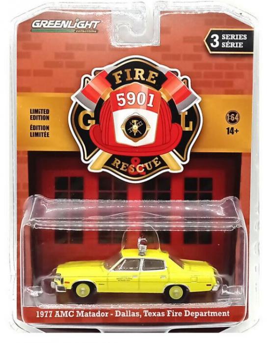 Greenlight 1/64 1977 AMC Matador - Dallas Fire image