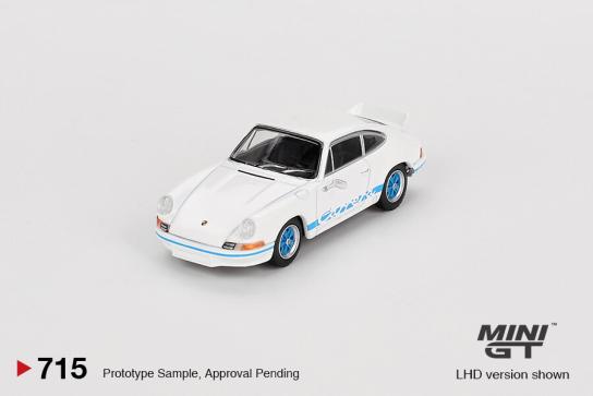 Mini GT 1/64 Porsche 911 Carrera RS 2.7 Grand Prix White with Blue Detail image