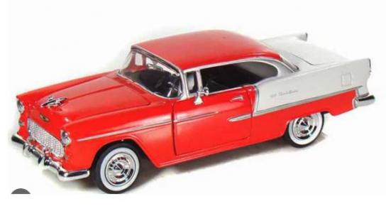 Motormax  1/24 Chev Bel Air 1955 - Red/White image