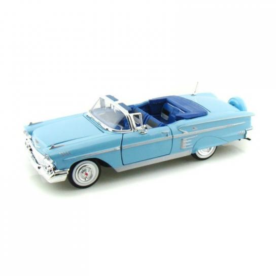 Motormax 1/24 Chevrolet Impala Convertible 1958 - Light Blue image