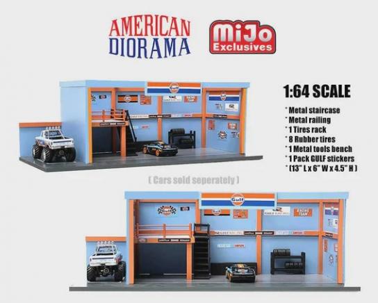 American Diorama 1/64 Gulf Oil Garage Diorama Set image