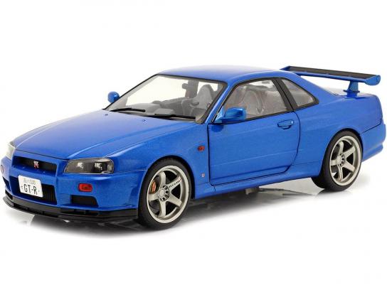 Solido 1/18 Nissan Skyline GT-R (R34) 1999 Bayside Blue image