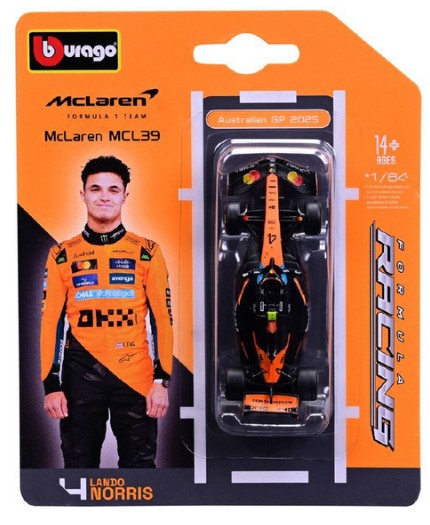 Bburago 1/64 McLaren MCL39 F1 2025 #4 Lando Norris image